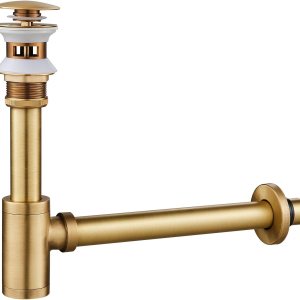 Trampa ajustable de latón macizo para botellas de 1-14 con tapón de drenaje de desbordamiento, juego completo de trampa en P para fregadero de baño, Trampa ajustable de latón macizo para botellas de 1-14 con tapón de drenaje de desbordamiento, juego completo de trampa en P para fregadero de baño,