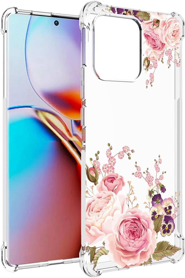 Ueokeird Funda de teléfono para Motorola Edge Plus 2023Moto X40Moto X40 Pro XT2301-5, funda protectora delgada a prueba de golpes con patrón floral