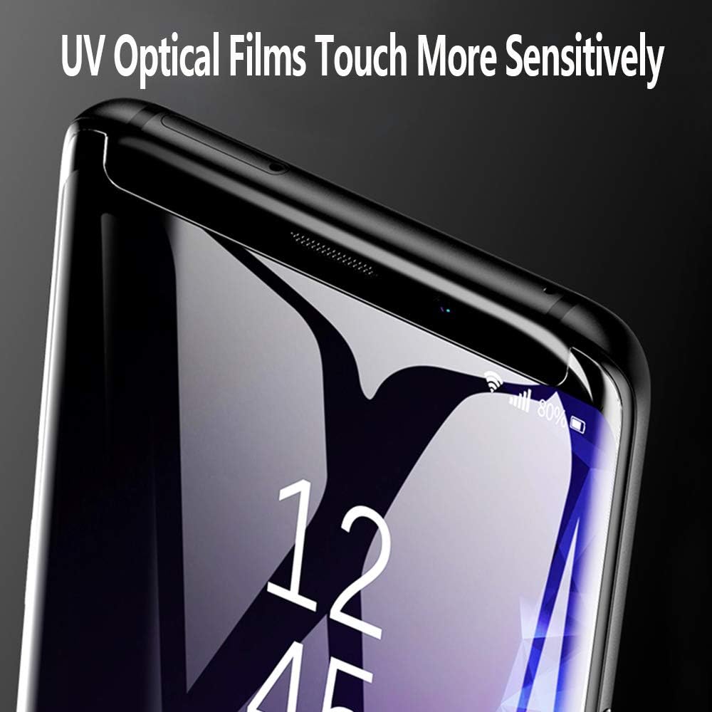 Johncase Paquete de 2 protectores de pantalla compatibles con Samsung Galaxy Note 8  Note 9, película de vidrio templado curvado 3D de borde