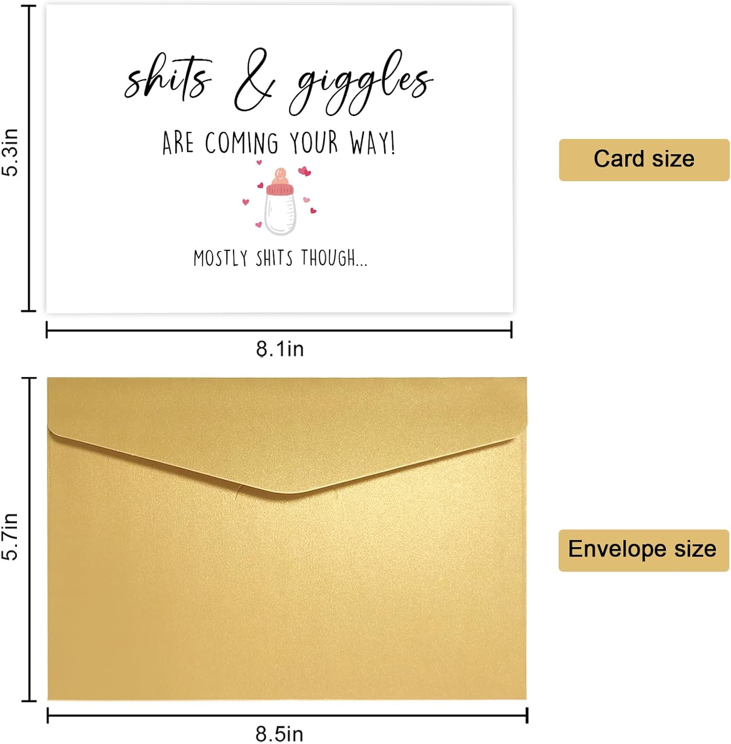 Tarjeta divertida para baby shower, tarjeta de felicitación humorística para nuevos padres, regalo de anuncio de embarazo para familiares y amigos,