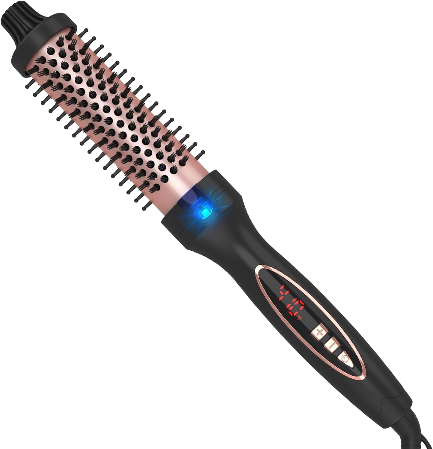 Cepillo térmico de 1.25 pulgadas para crear rizos sueltos y de volumen, pantalla digital, 9 ajustes de calor, rizador iónico de turmalina de 1 14