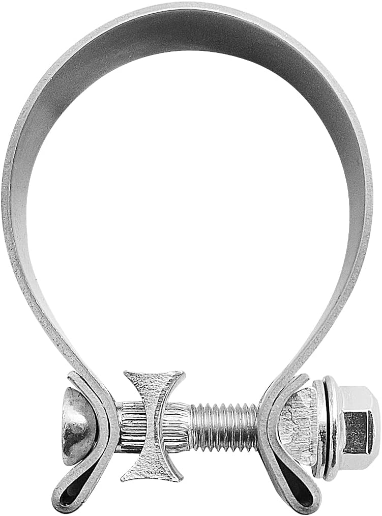 Abrazadera de escape de 2.5 pulgadas, banda estrecha de 2 12 pulgadas de acero inoxidable 304 para silenciador, 2 piezas