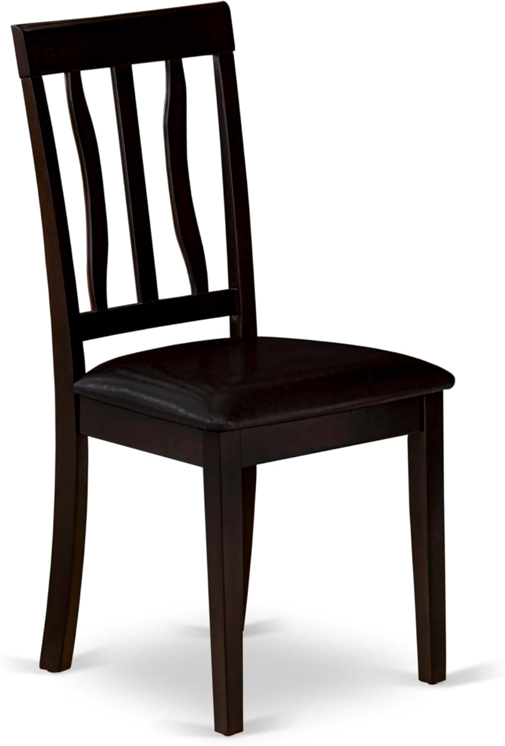 East West Muebles Silla De Comedor Envejecido con asiento de piel sintéticaConjunto de 2