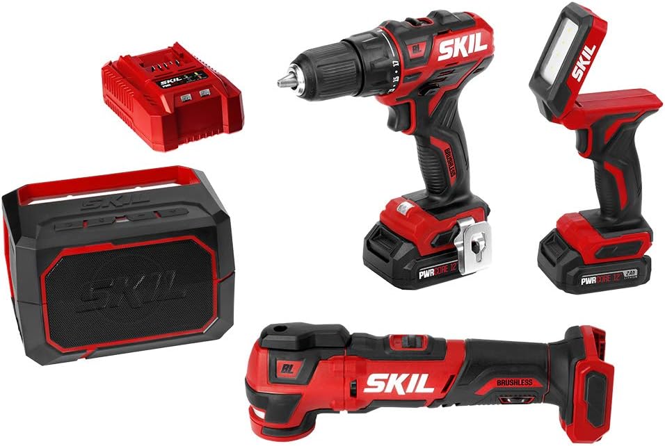 SKIL 2 – Kit de herramientas Destornillador inalámbrico sin escobillas PWRCore 12 de 12V y 12 pulgadas