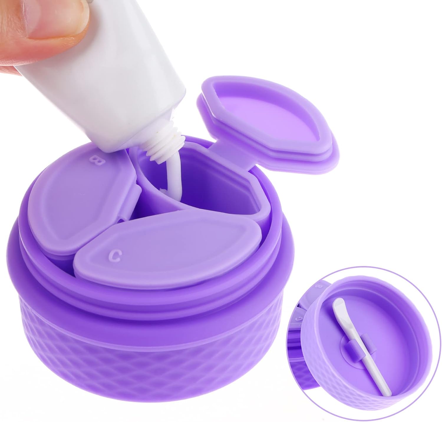 3 juegos de recipientes de maquillaje de viaje de silicona a prueba de fugas, tarros dispensadores de viaje recargables 3 en 1 tarros de crema