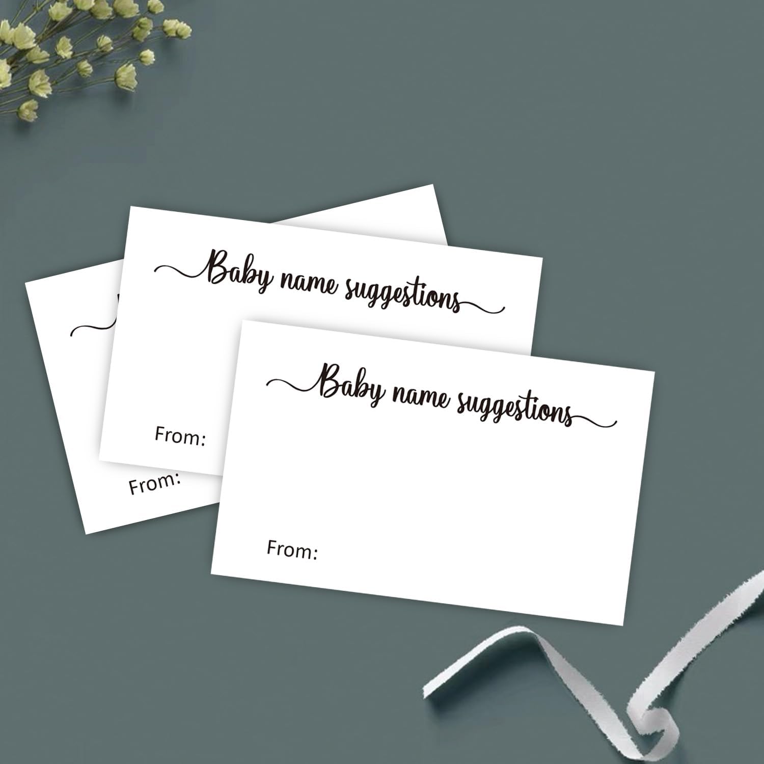 50 tarjetas de sugerencia de nombres de bebé para juegos de baby shower, tarjetas de juego de revelación de género, tarjetas de nombre de bebé,