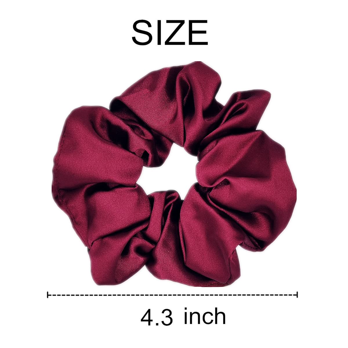 Sufermoe 6 coleteros de seda satinada (4.3 pulgadas), color rojo vino, accesorios para el cabello para mujeres y niñas
