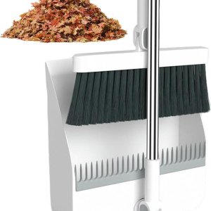 Juego de escoba y recogedor de mango largo  Juego de escoba y recogedor para el hogar, mango largo, ligero, giratorio de 180, recogedor de pie con Juego de escoba y recogedor de mango largo  Juego de escoba y recogedor para el hogar, mango largo, ligero, giratorio de 180, recogedor de pie con