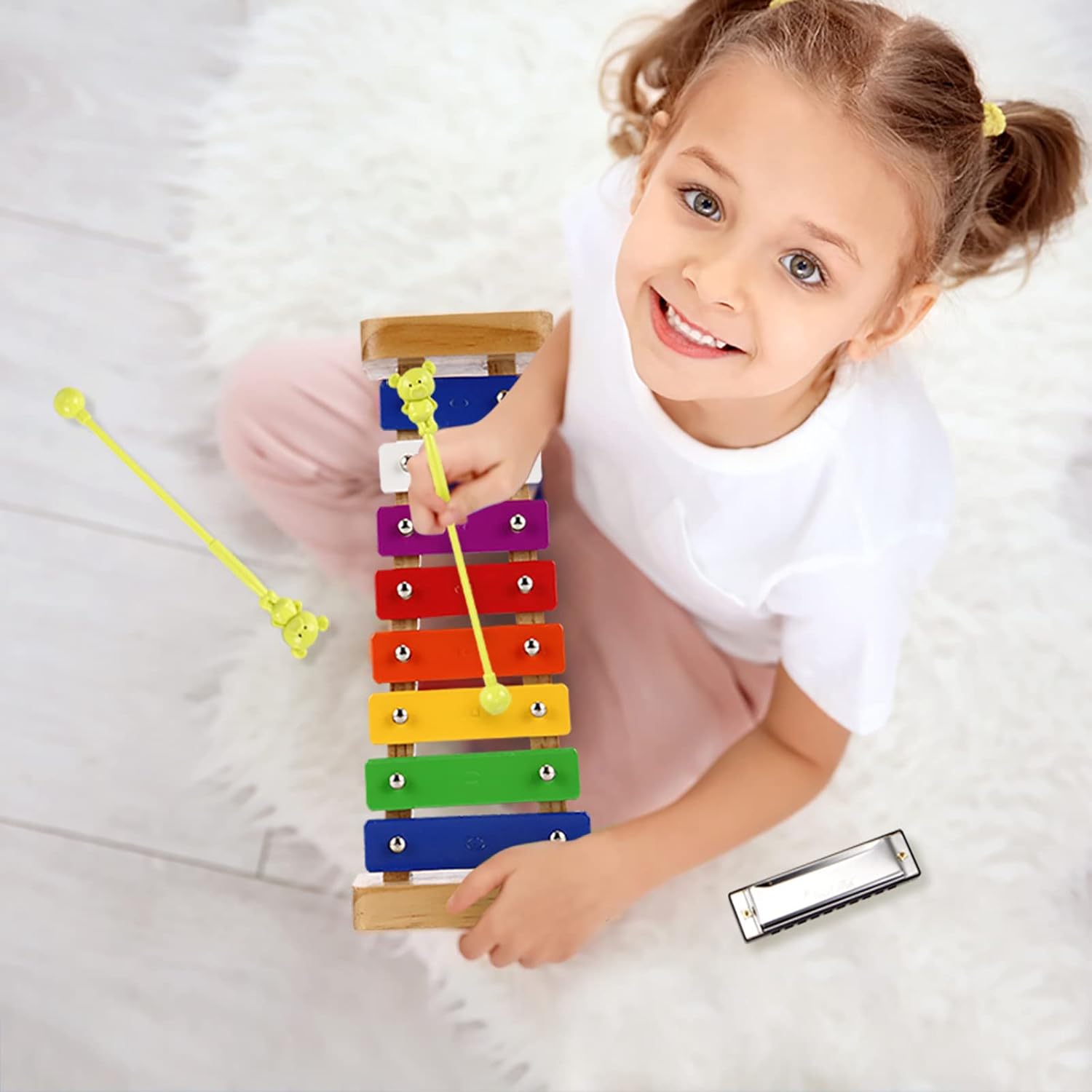 Xilófono para niños mejor regalo de cumpleaños y día festivo para tus pequeños músicos, juguete musical con mazos seguros para niños, instrumento