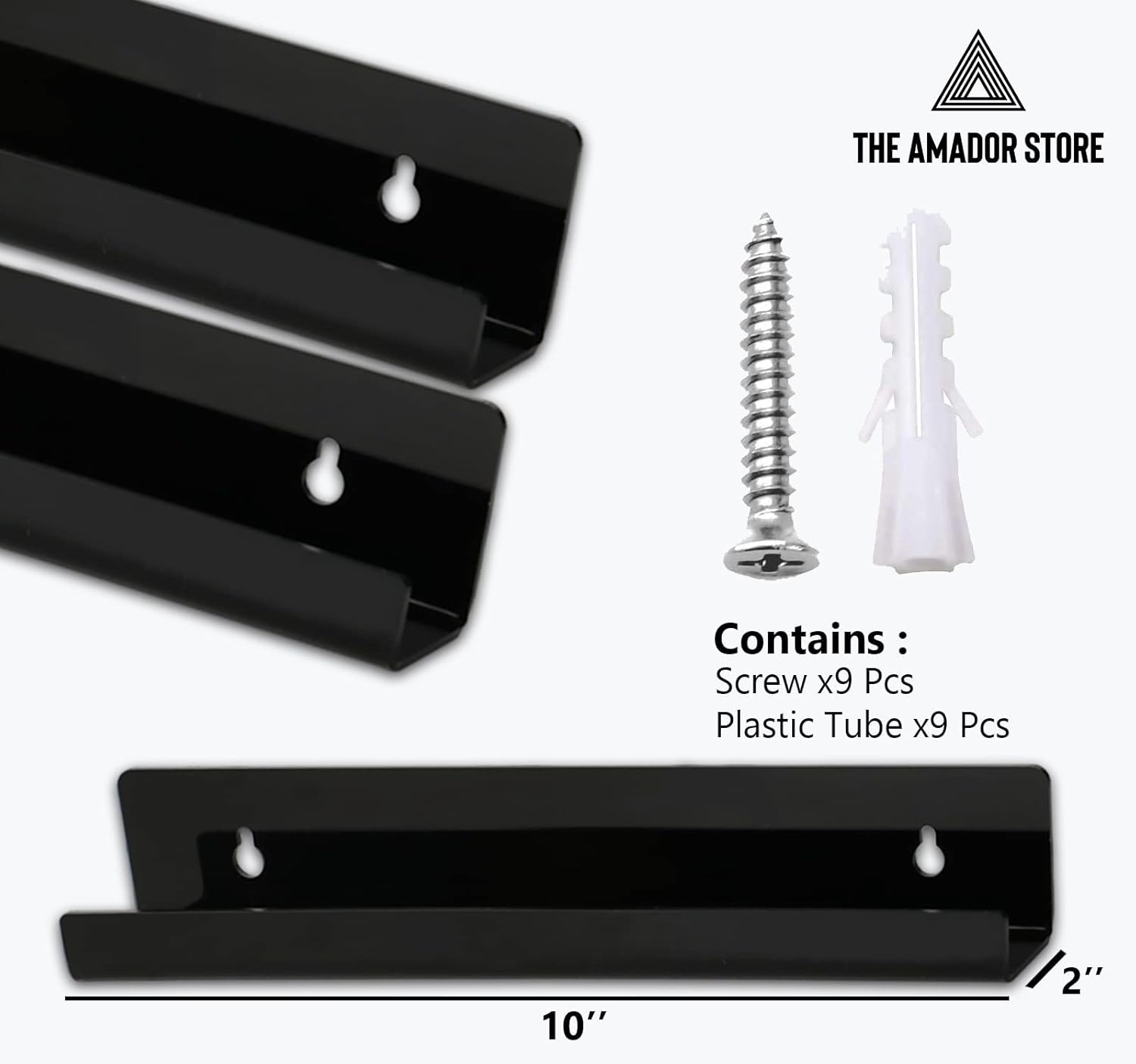 The Amador Store Soporte de pared para discos de vinilo LP con tornillos y 1 destornillador, estante flotante de vinilo de 12 pulgadas para álbumes