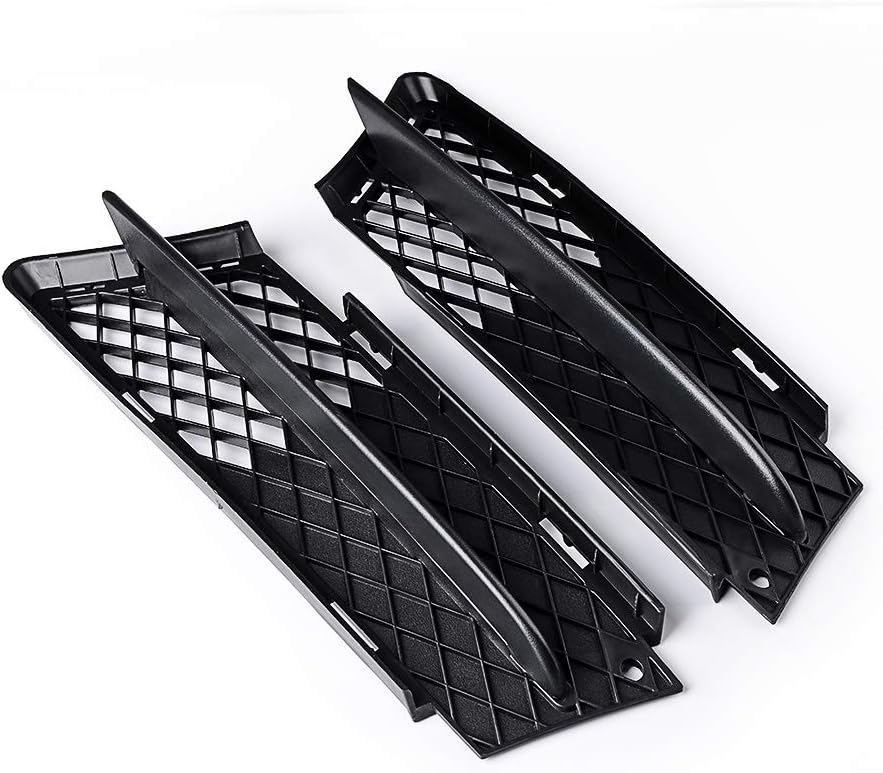 AMOPA CORP – Cubierta de rejilla delantera negra mate para rejilla de ventilación de luz antiniebla compatible con BMW Serie 3 E90 Sedan E91 Wagon