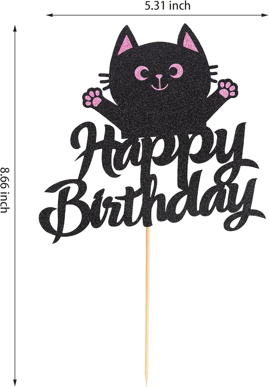 1 adorno para pastel de cumpleaños con temática de mascotas, lindo miau pawty fiesta de cumpleaños, decoración de fiesta de baby shower para niños y
