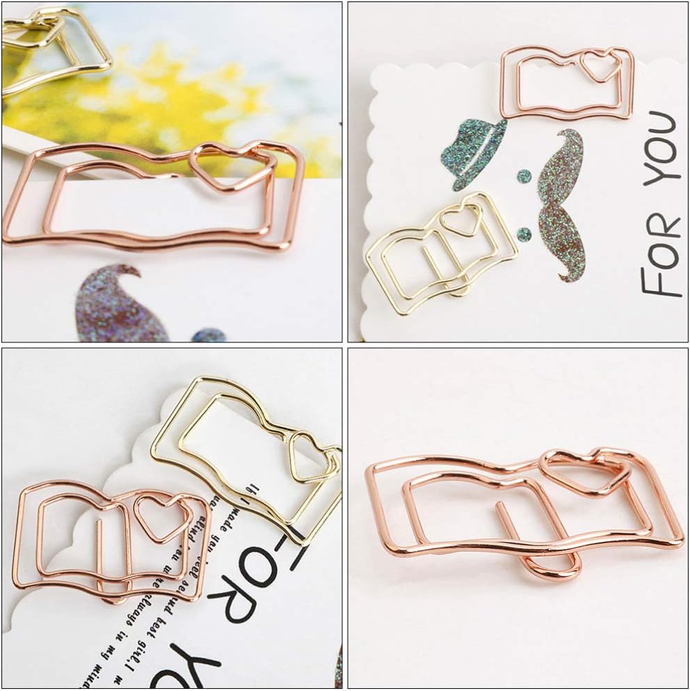 Clips de papel de hierro, 60 unidades, marcadores de libros de metal, clip de papel con forma de libro, clips de papel para diario, abrazadera de