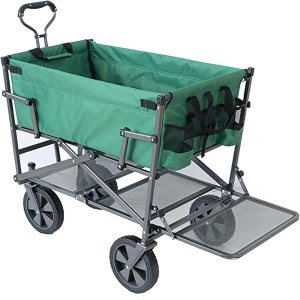 Mac Sports – Carro de patio plegable de acero de dos niveles para trabajo pesado Mac Sports – Carro de patio plegable de acero de dos niveles para trabajo pesado