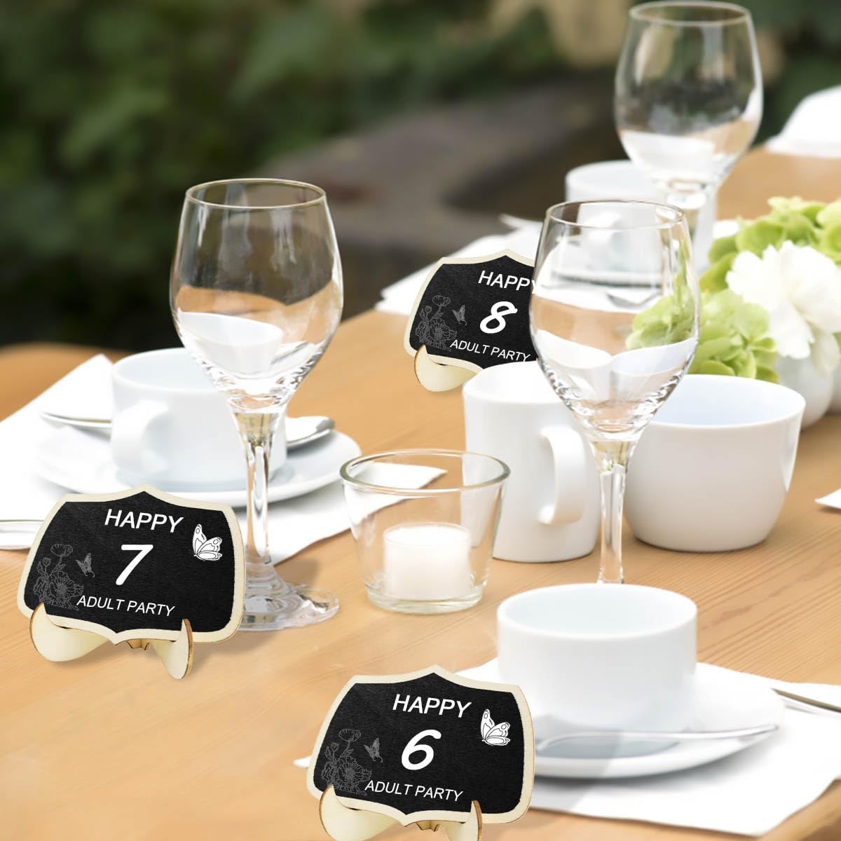 20 Pack Mini Chalkboard Signs Food Labels Small Wooden Blackboard with Easel Stand for Table Numbers Wedding Sign Message Board Place Cards Party