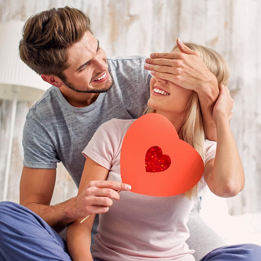 500 calcomanías de corazón con purpurina para niños, calcomanías de corazón rojo de San Valentín de 1.5 pulgadas, calcomanías de amor para álbumes