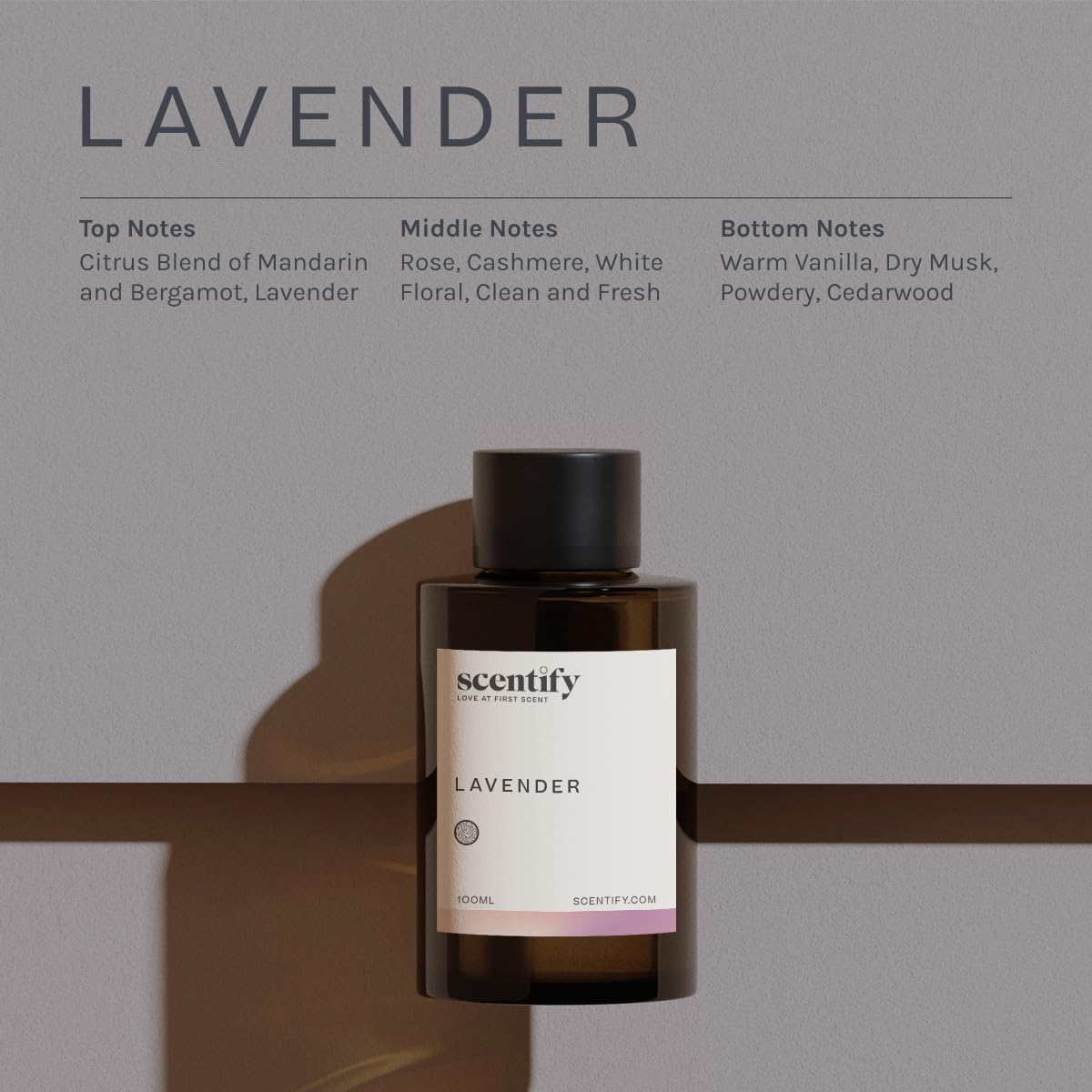 Aroma de aceite aromático de almizcle de lavanda para difusores, aceite aromático lujoso con aromas de bergamota, vainilla, madera de cedro,