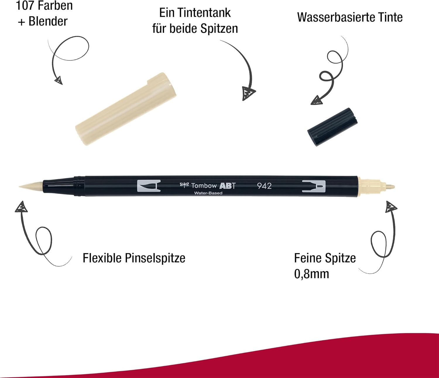Tombow ABT (AB-T020) – Bolígrafo doble con pincel