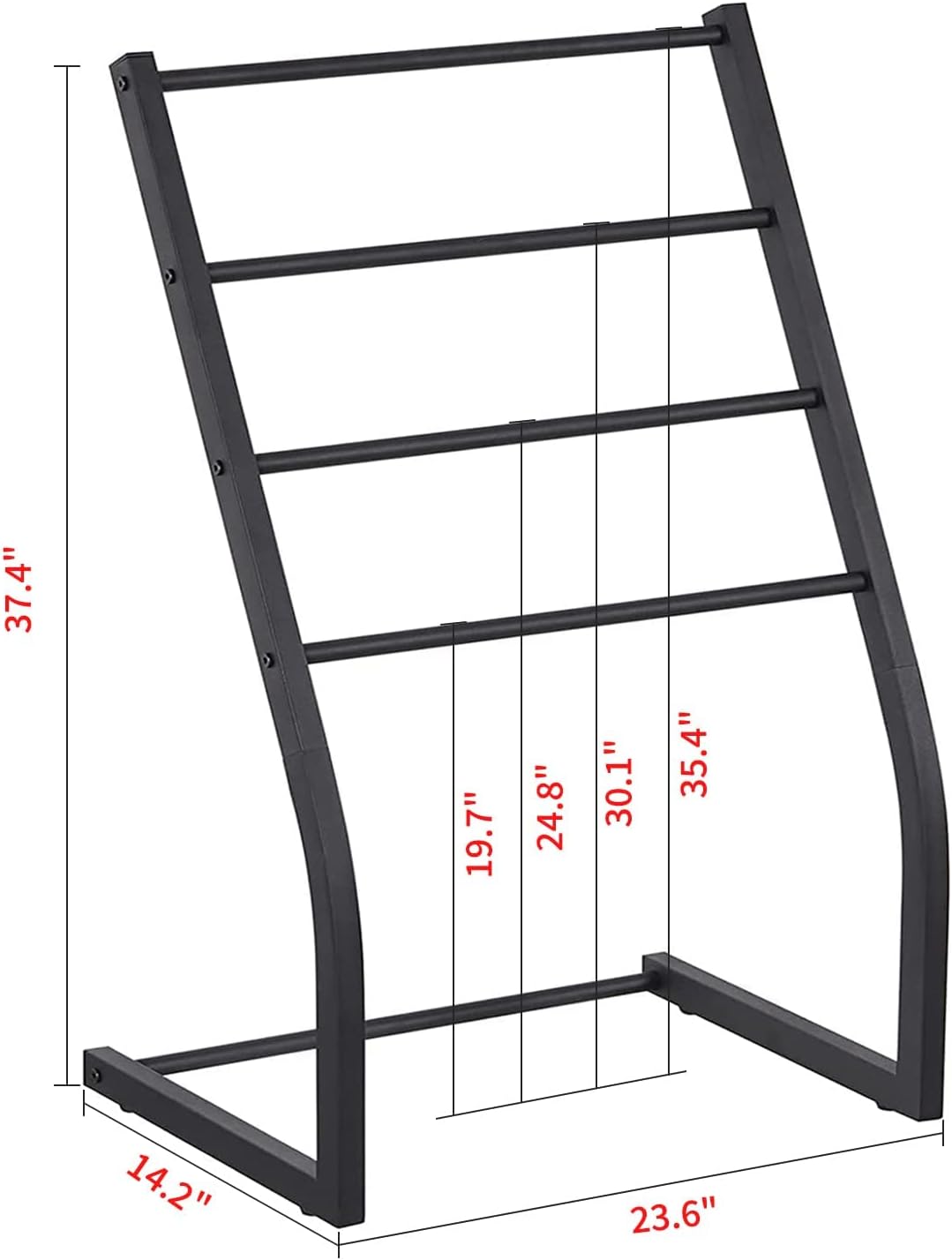 Toalleros para baño, toallero de pie independiente, toalleros de piscina al aire libre, soporte de toalla de metal de 4 niveles para baño, soporte