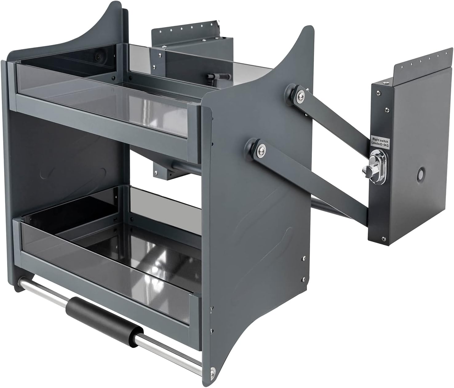 Estante desplegable de cocina de 24 pulgadas, estante deslizante de pared de cocina, estante desplegable de 2 niveles de alto, organizador de