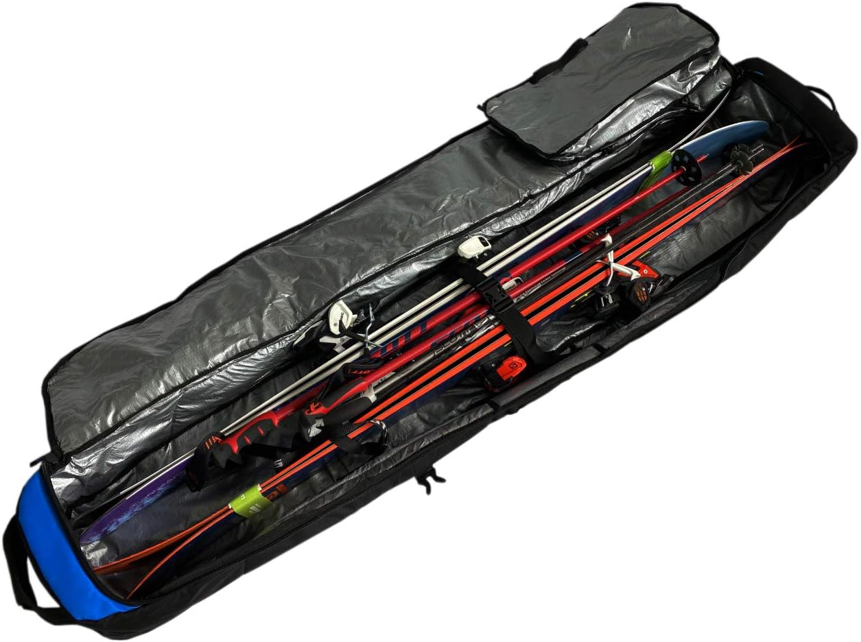 Element Equipment Bolsa de esquí acolchada con ruedas Ultimate Double – Bolsa de viaje de doble rodillo de alta calidad