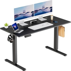 DUMOS Escritorio eléctrico de oficina de pie de 55 pulgadas, altura ajustable, estación de trabajo de PC, mesa de trabajo de madera para el hogar, DUMOS Escritorio eléctrico de oficina de pie de 55 pulgadas, altura ajustable, estación de trabajo de PC, mesa de trabajo de madera para el hogar,