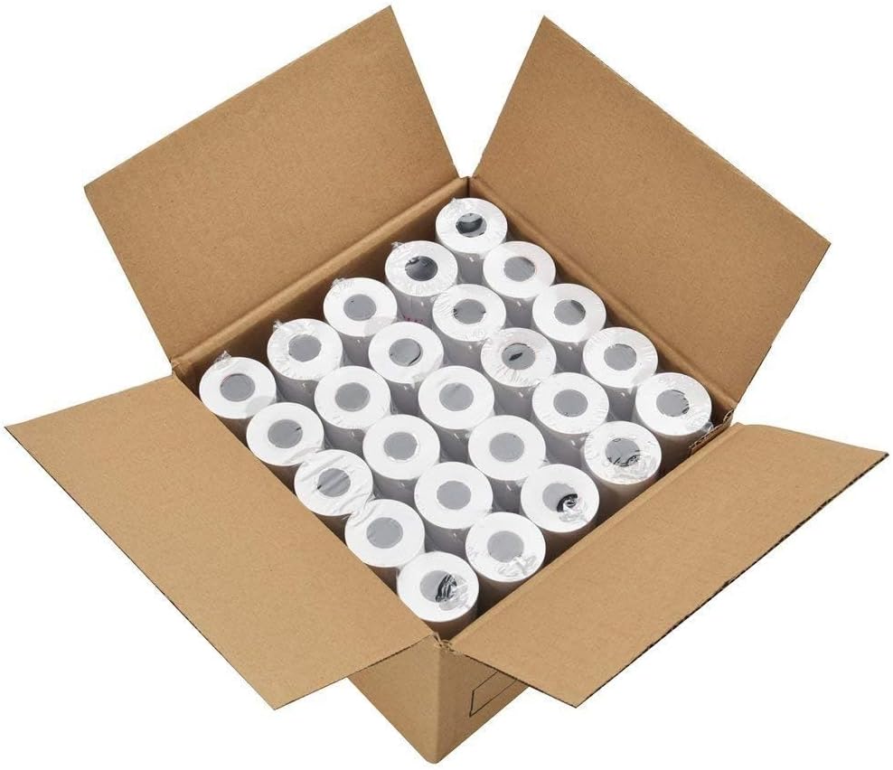 Rollos de papel térmico de 2 14 pulgadas x 50 pies, rollos de papel térmico para tarjetas de crédito, rollo de caja registradora, papel de impresora