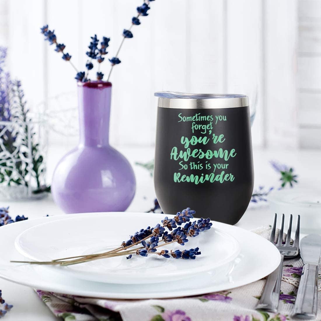 Vaso de vino con frase “You’re Awesome con refranes para mujeres, regalos de agradecimiento”, regalos inspiradores para mujeres, ella, mejor amiga,