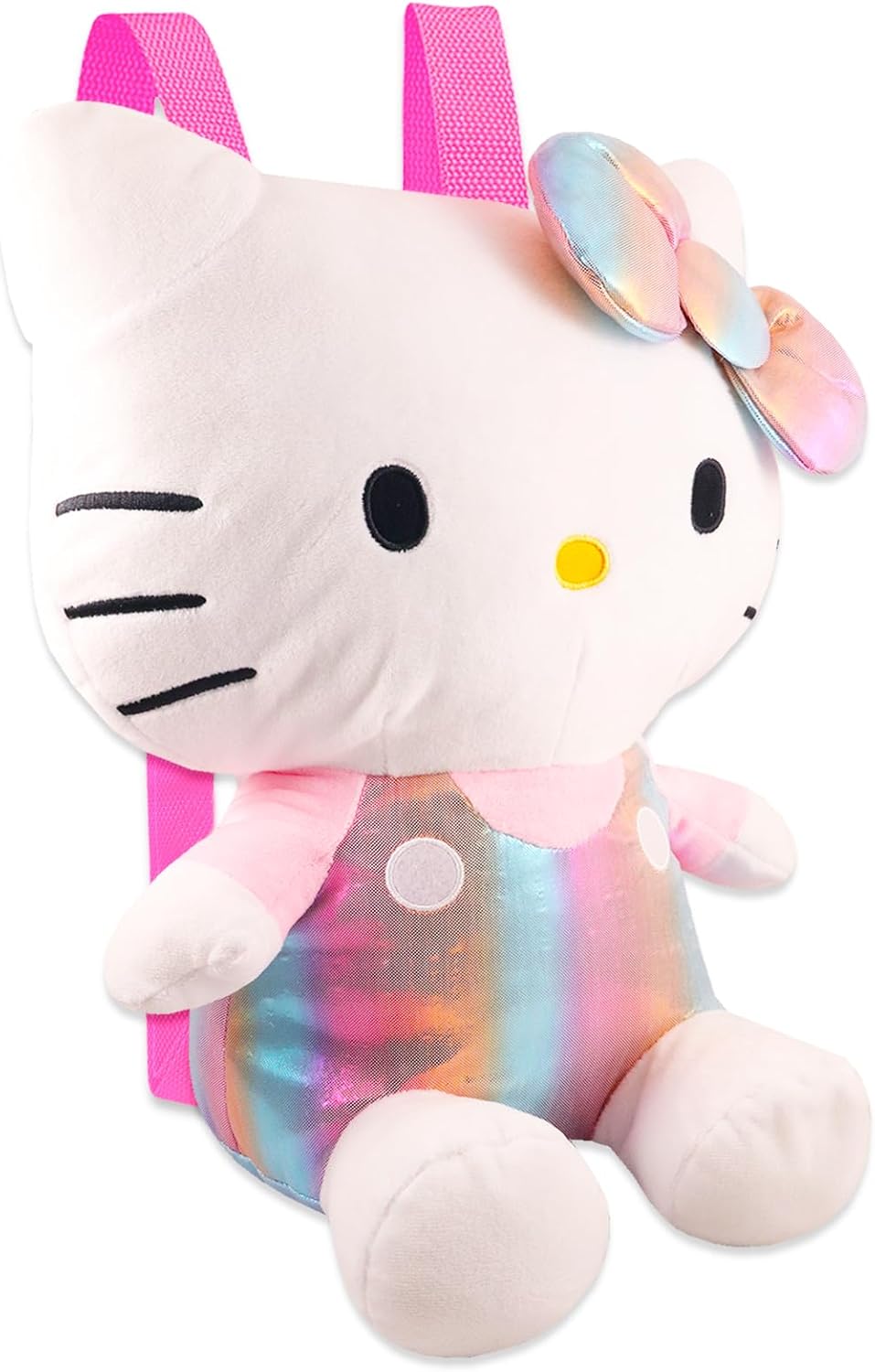 Hello Kitty Mochila de felpa para niñas, paquete de regalo de Hello Kitty con peluche de Hello Kitty con correas ajustables y calcomanías, tatuajes