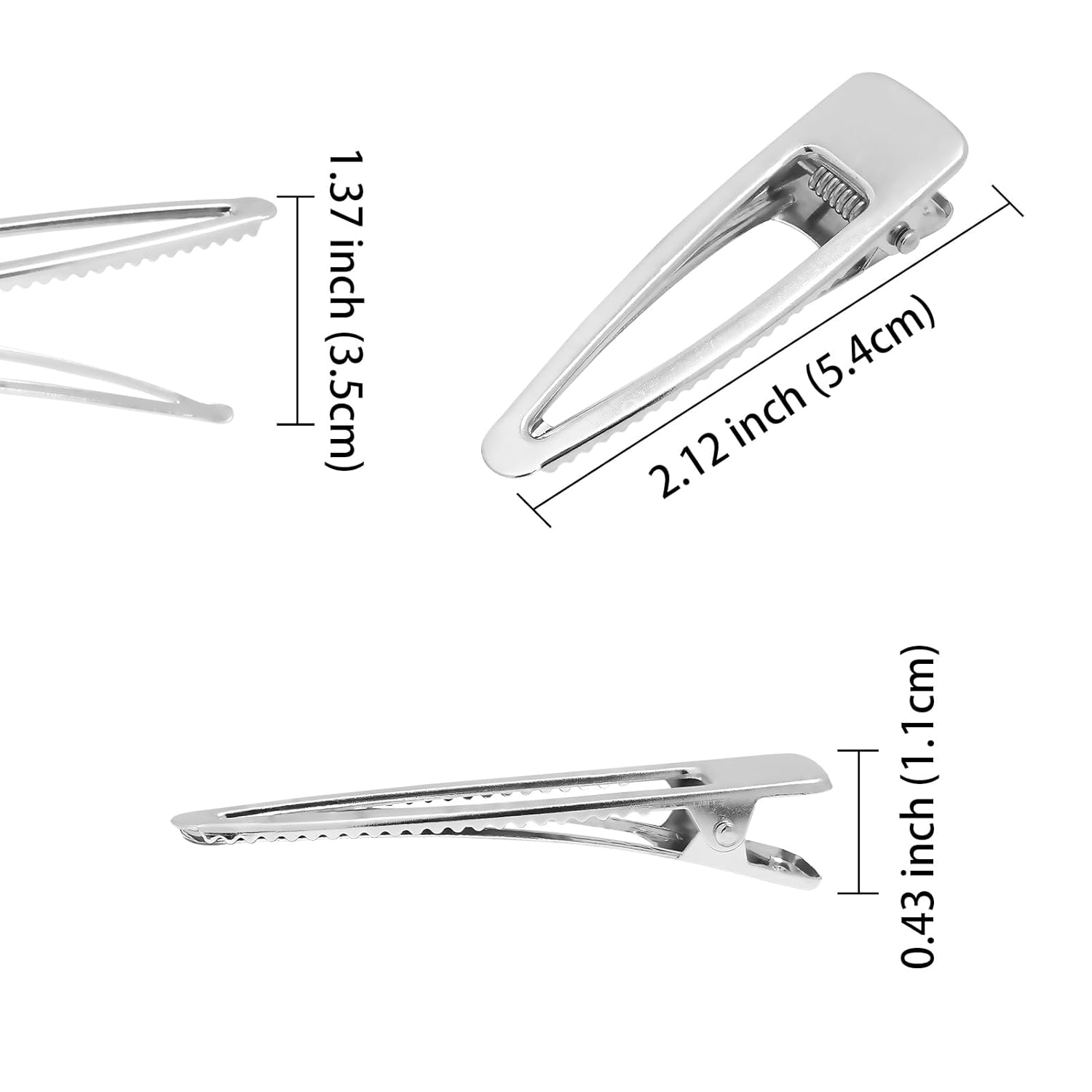 20 pinzas para el cabello de metal plateado para mujer, para cabello fino, pasadores antideslizantes para cabello grueso, pinzas de pelo con pico de