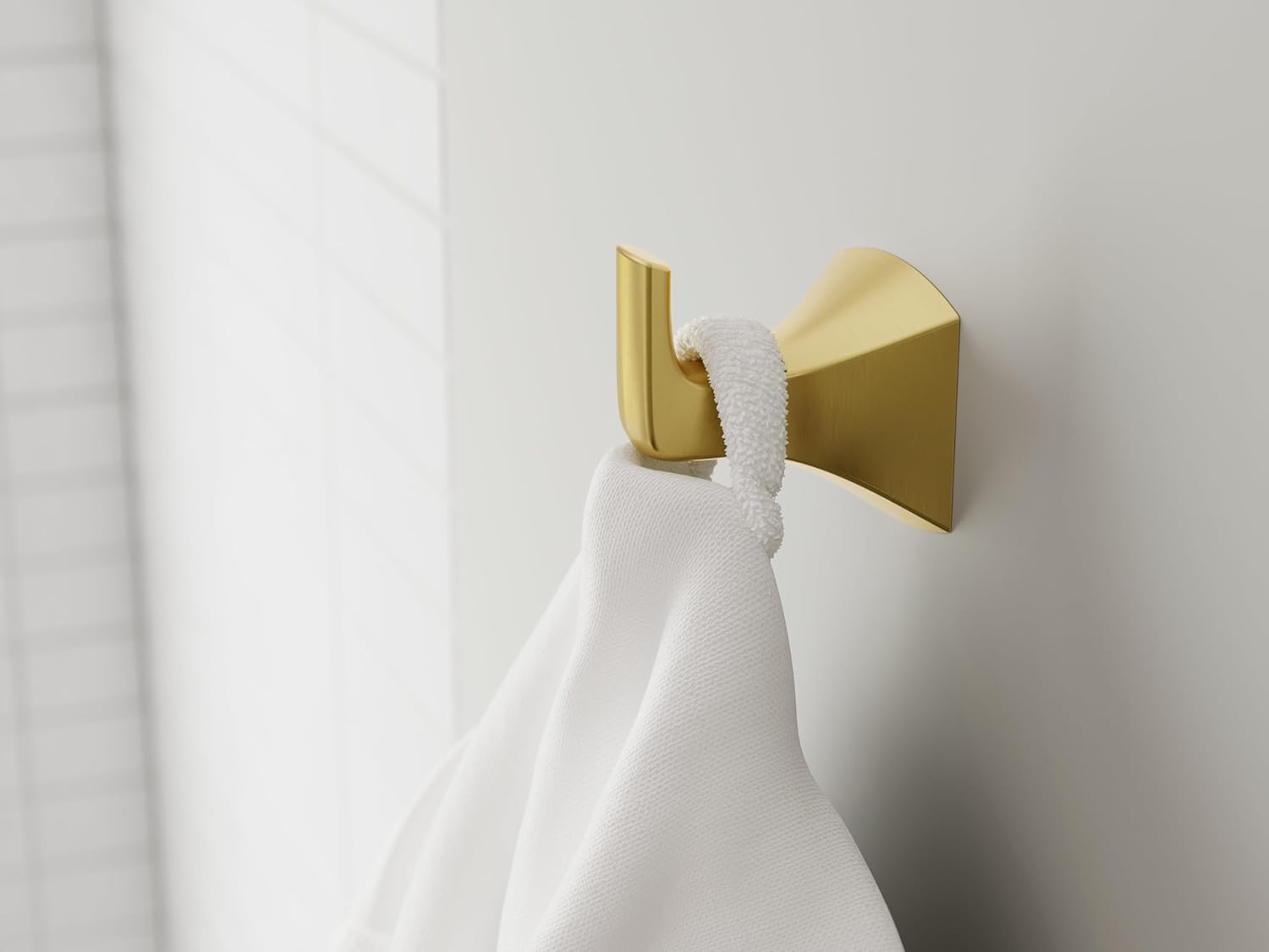 Pfister Bruxie BRHBIE0BG – Gancho para toallas de baño, montaje en pared, atornillado, acabado dorado cepillado, BRHBIE0BG