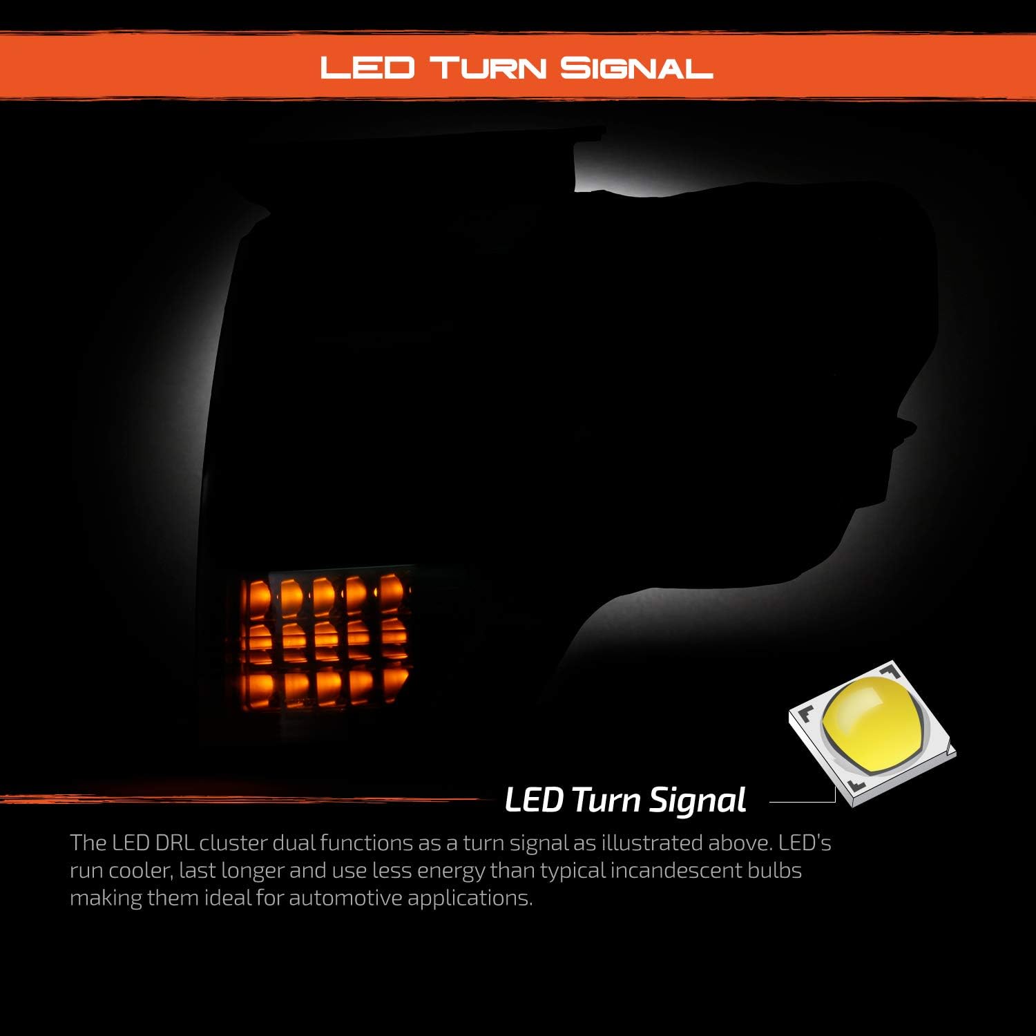 AKKON – Compatible con Ford F150 2009-2014 tipo halógeno Par de faros delanteros negros con luz LED completa de haz alto y bajo + lámpara de