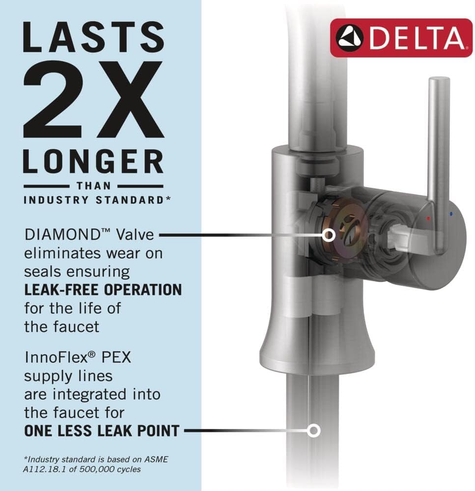 Delta Faucet Stryke – Grifo de baño extraíble, grifo de baño de bronce aceitado de un solo orificio con rociador extraíble, grifo de lavabo de baño,