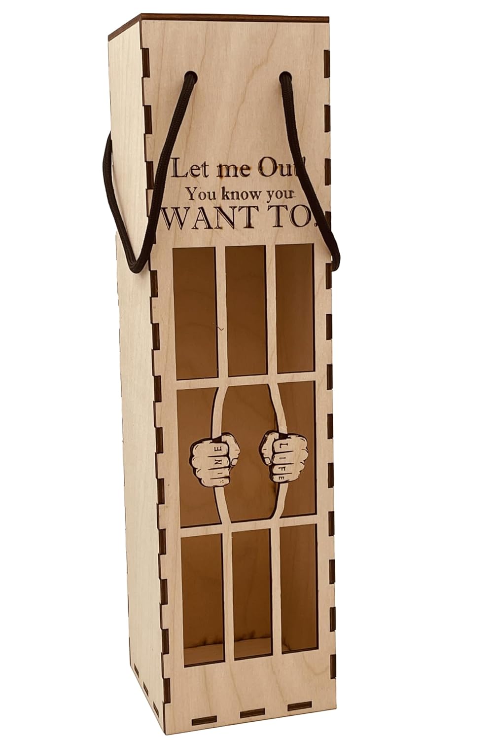 Wine Gift Box – Wine Jail Gift (Natural Birch)