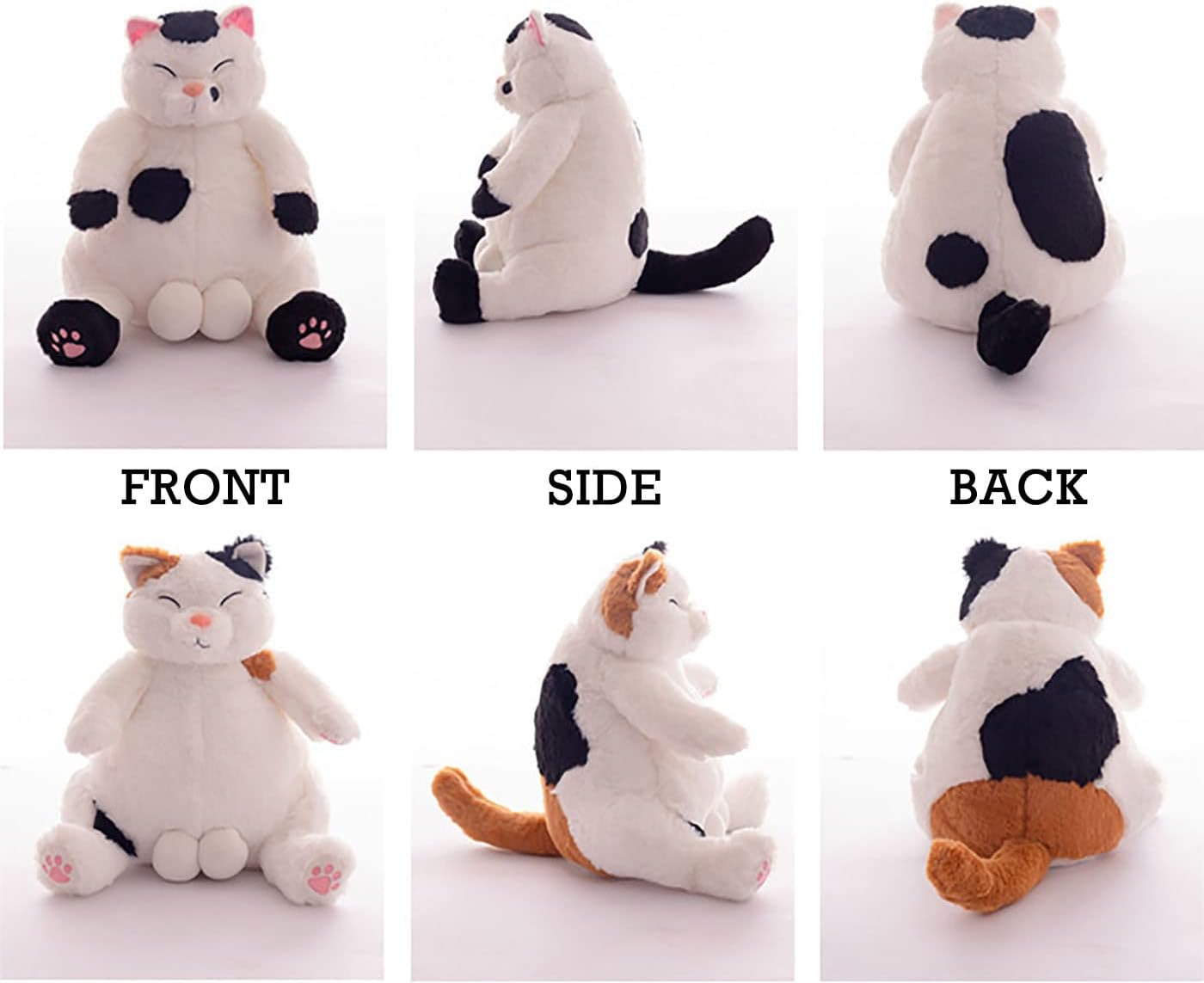 Almohada de peluche de gato japonés perezoso, peluche de gato con bolas, lindo muñeco de peluche de gato de dibujos animados, regalos de fiesta de