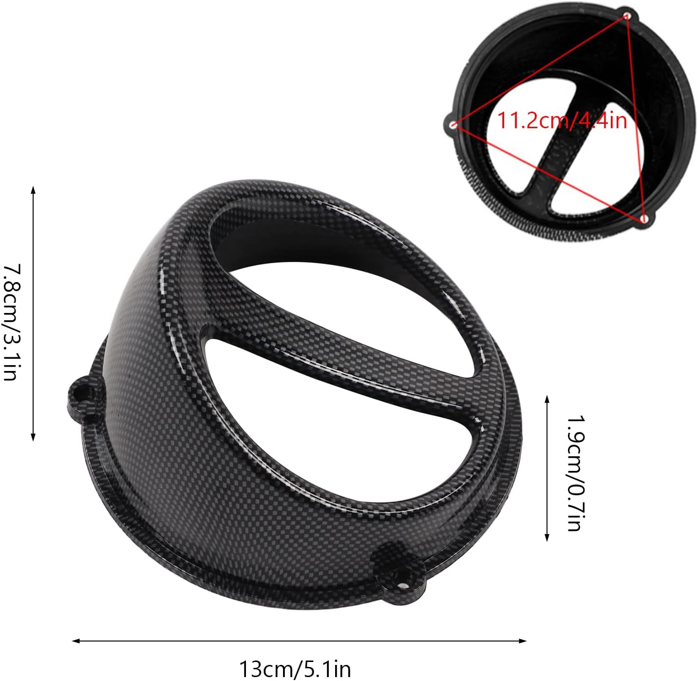 Acouto Cubierta de pala de aire para motocicleta, cubierta de ventilador de refrigeración de motor de motocicleta, reemplazo de estilo de fibra de