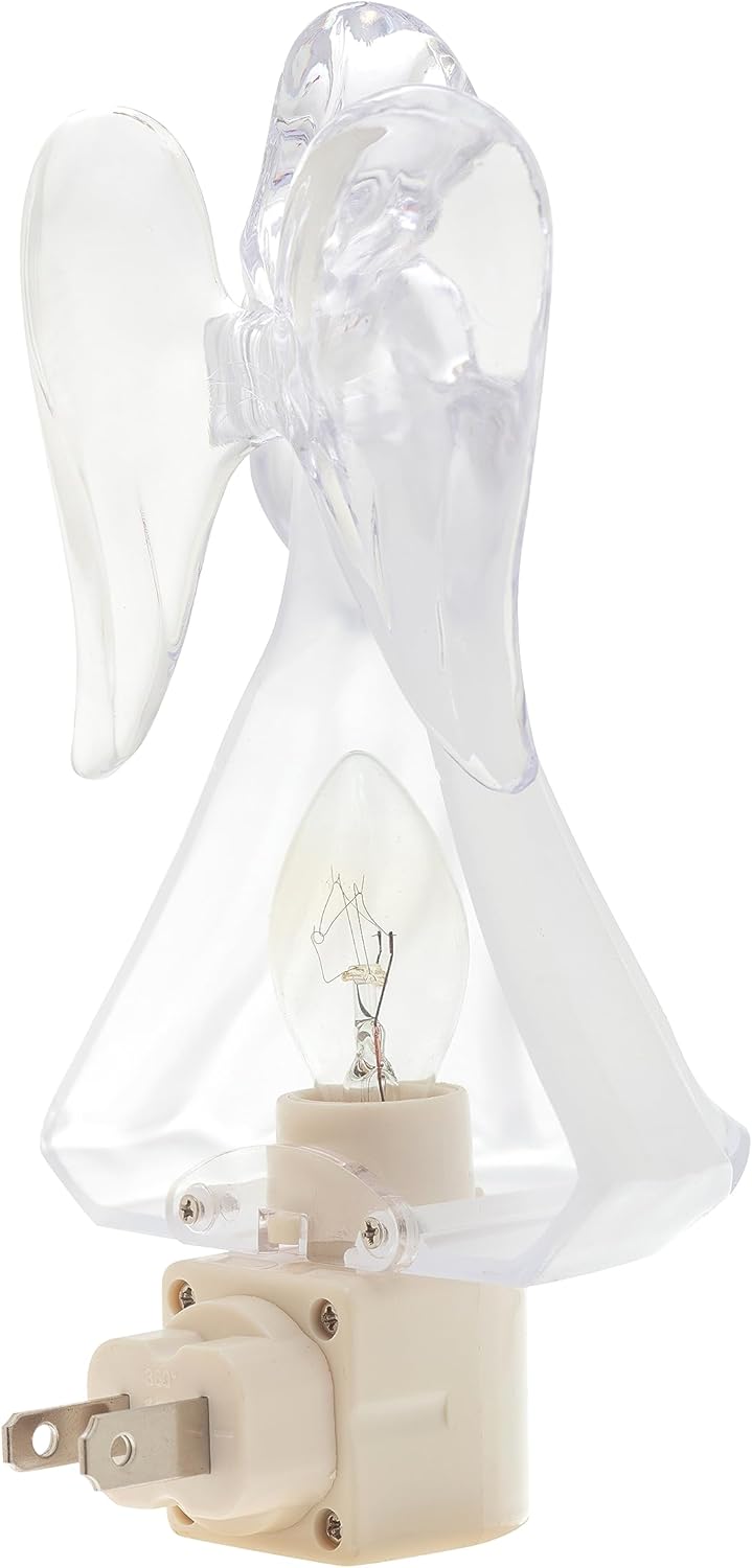 Creative Hobbies Luz nocturna Heavenly Glow Angel – Incluye 5 W C7 y enchufe giratorio con interruptor de encendidoapagado