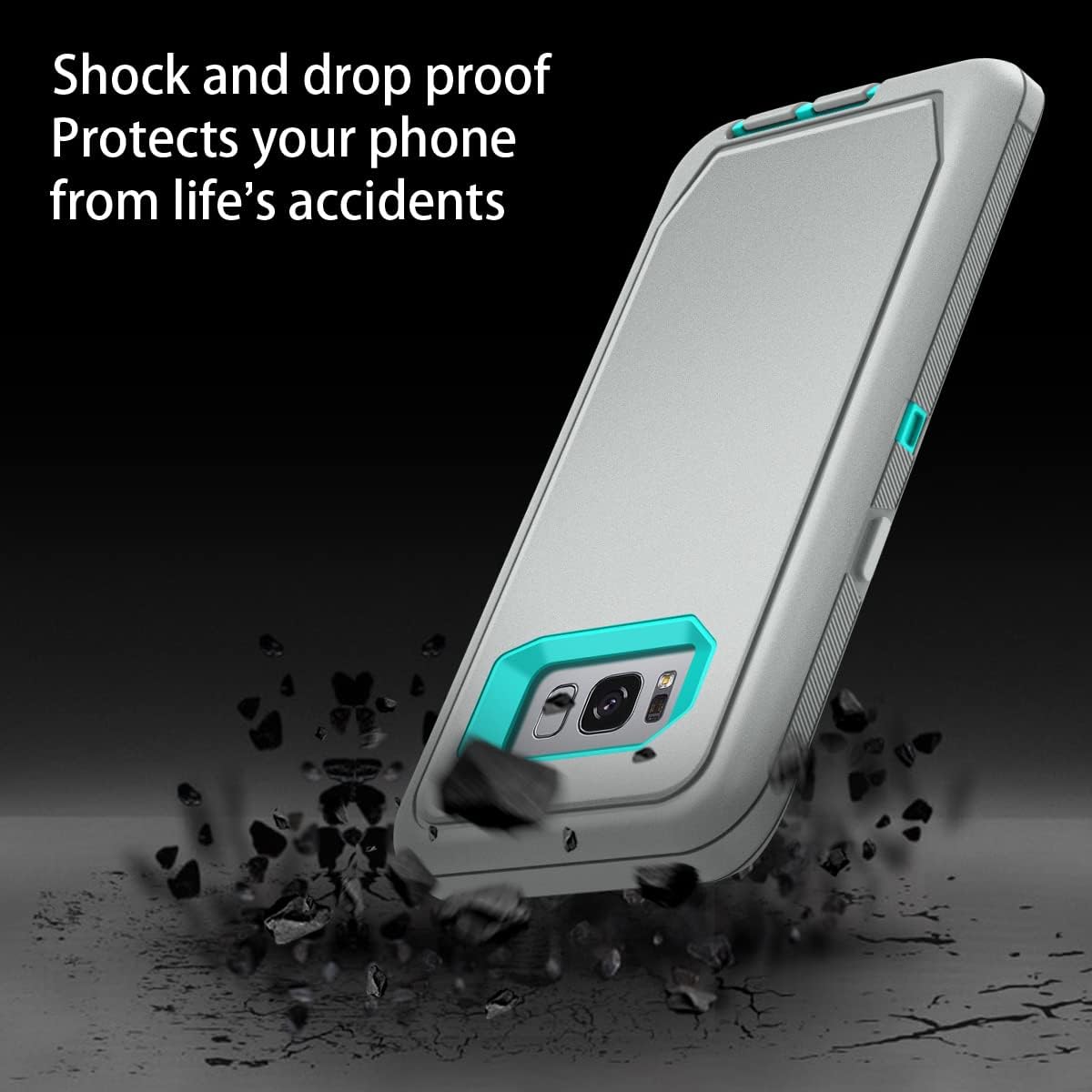 I-HONVA Funda para Galaxy S8 a prueba de golpes, a prueba de polvo y caídas, 3 capas, protección de cuerpo completo sin protector de pantalla, funda