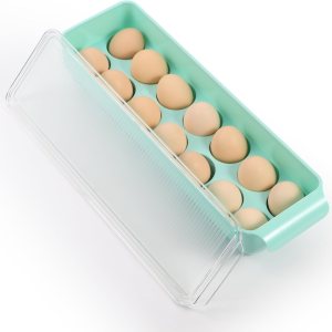 Contenedor de huevos para refrigerador, soporte de huevos de plástico, 14 unidades, contenedor de almacenamiento de huevos, organizador de huevos Contenedor de huevos para refrigerador, soporte de huevos de plástico, 14 unidades, contenedor de almacenamiento de huevos, organizador de huevos