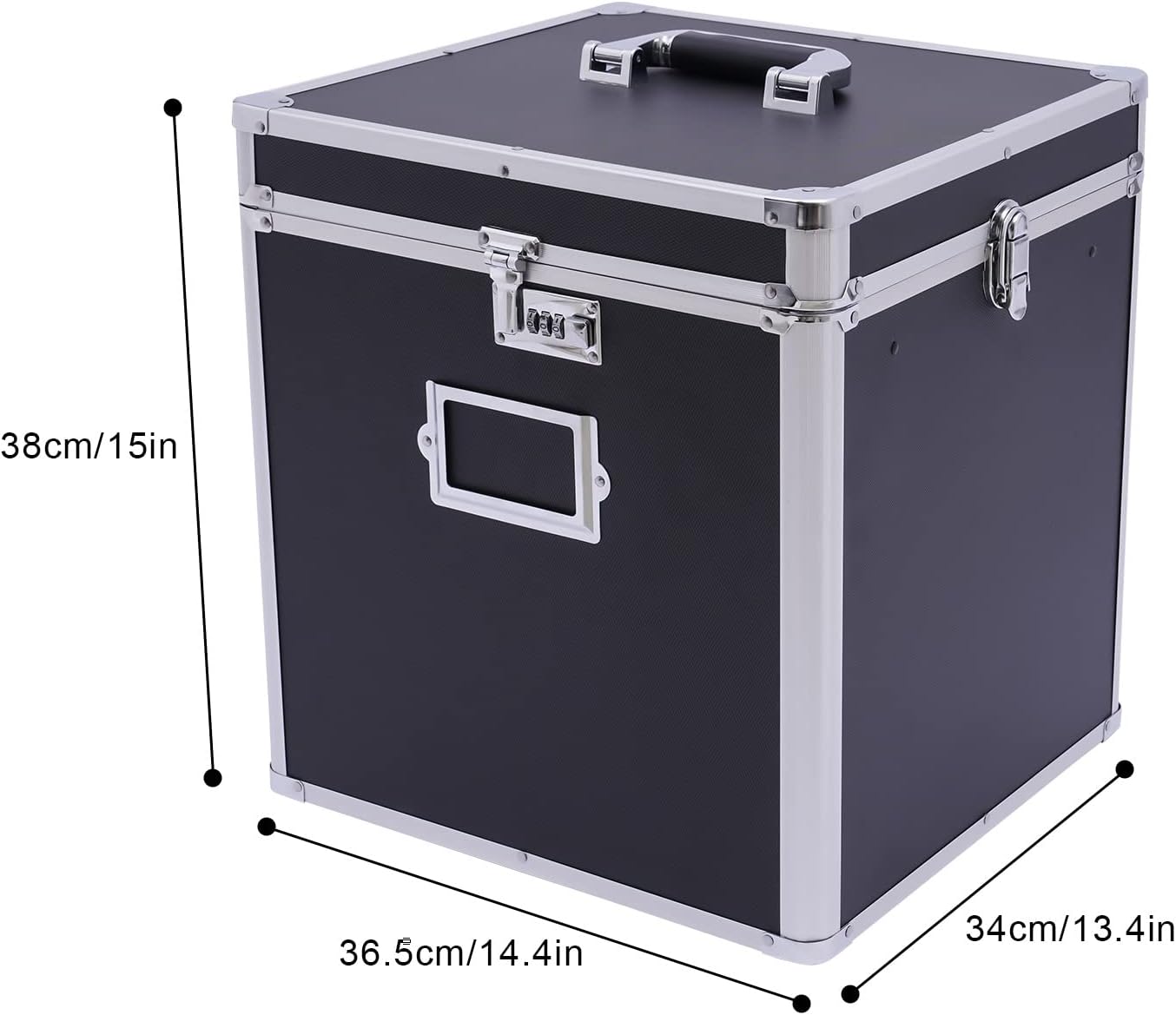 KONGKUNI Caja de almacenamiento apilable para discos de vinilo, soporte de 50 álbumes, organizador de almacenamiento de archivos portátil con