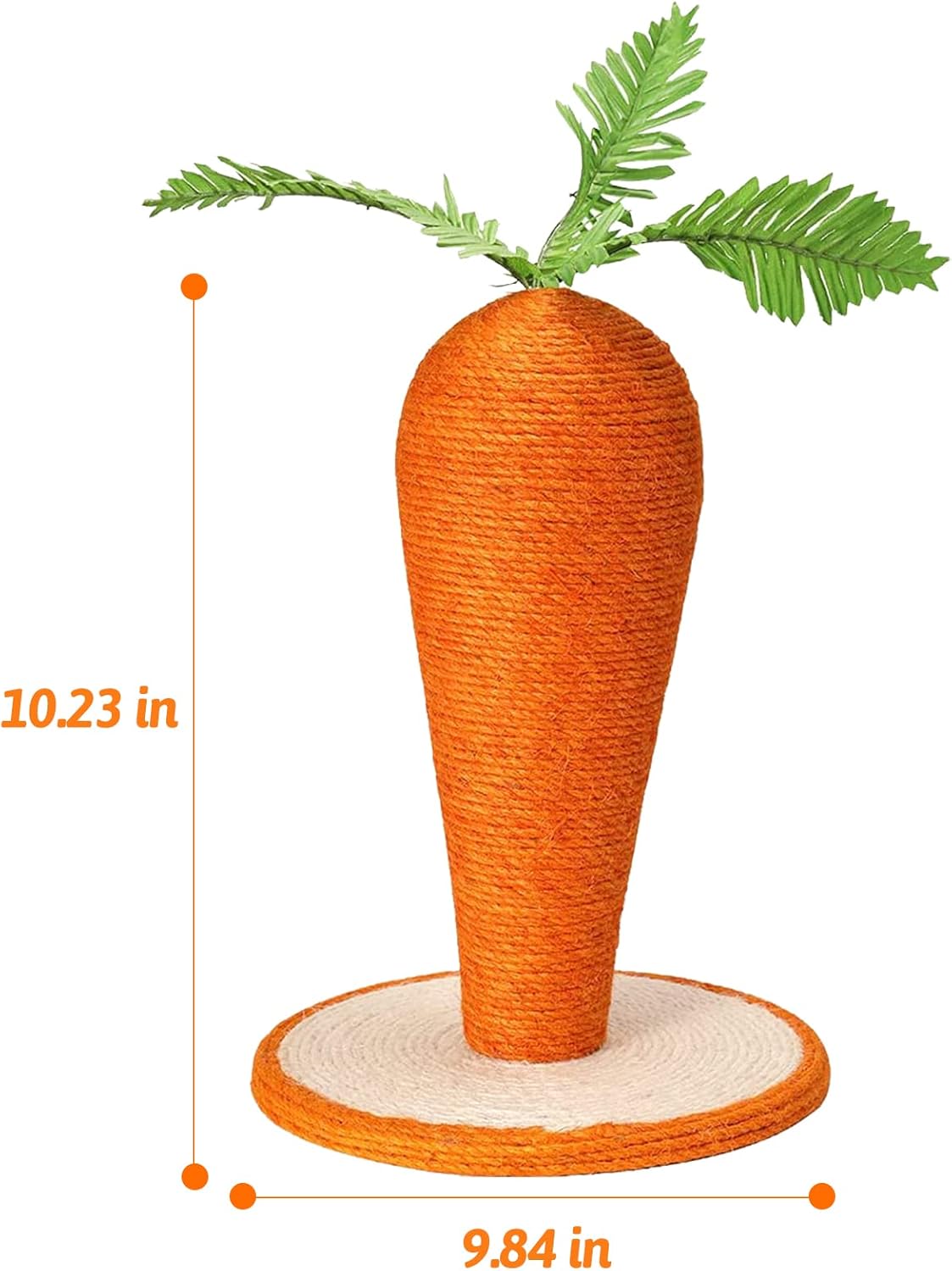 Fhiny Rabbit Scratch Toy, Natural Sisal Interactive Bunny Claw Scratcher for Indoor Kittens, Cute Carrot Rabbit Nail Scratching Post for Kitten