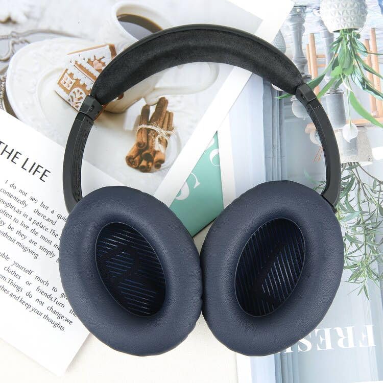 Almohadillas de repuesto para auriculares Bose QuietComfort 35 QC35 QC35ii QC45 QC25 QC15 con aislamiento de ruido, espuma viscoelástica, color azul