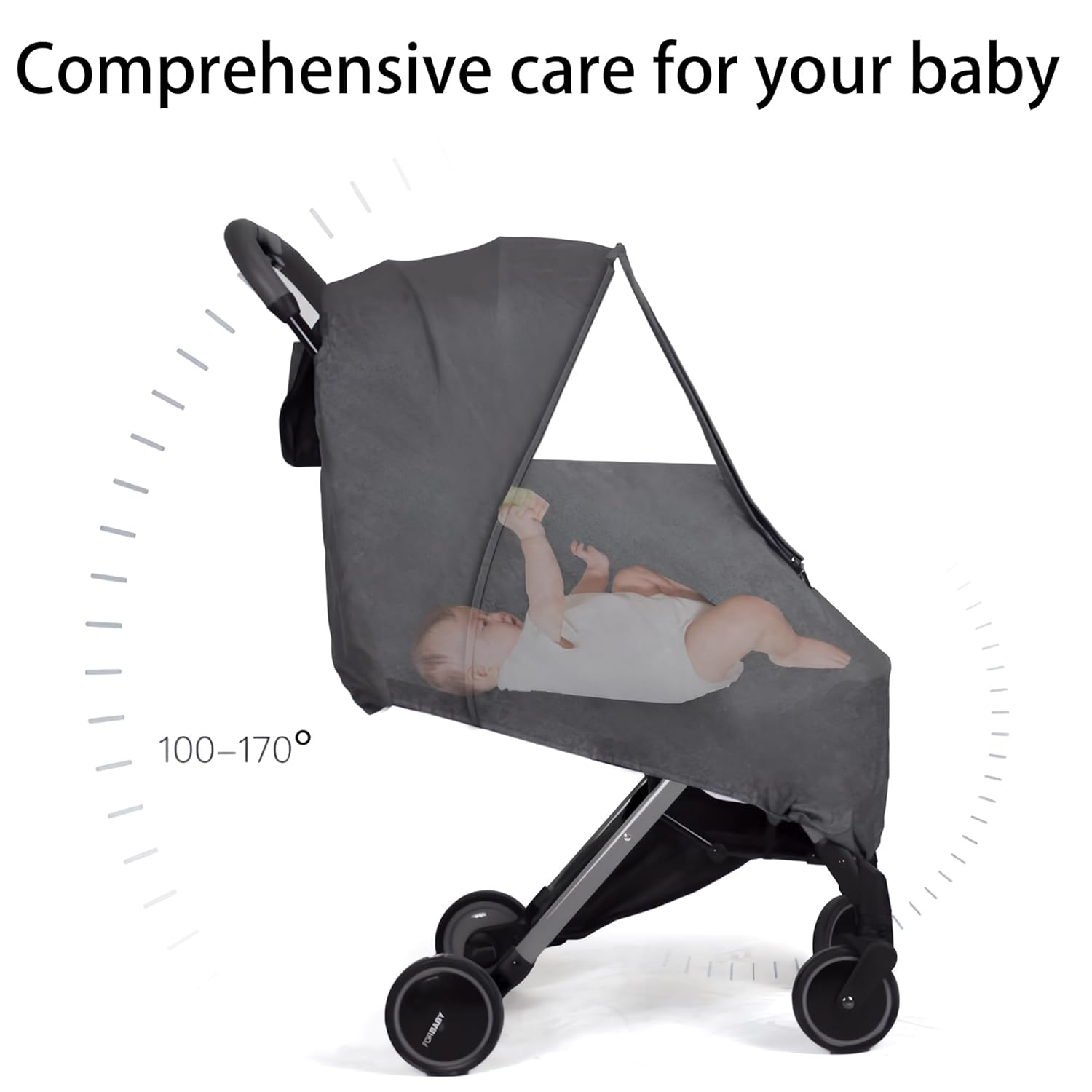 LURBABYPER Funda de lluvia para cochecito, accesorio universal para cochecito, protector contra la intemperie para el viento, nieve, polvo, solo se