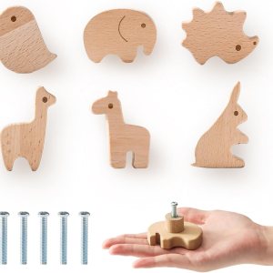 Pomos decorativos de madera para gabinetes de madera con tornillos, serie Bird Alpaca Perillas para cajón, perillas de madera para cuarto de bebé, Pomos decorativos de madera para gabinetes de madera con tornillos, serie Bird Alpaca Perillas para cajón, perillas de madera para cuarto de bebé,