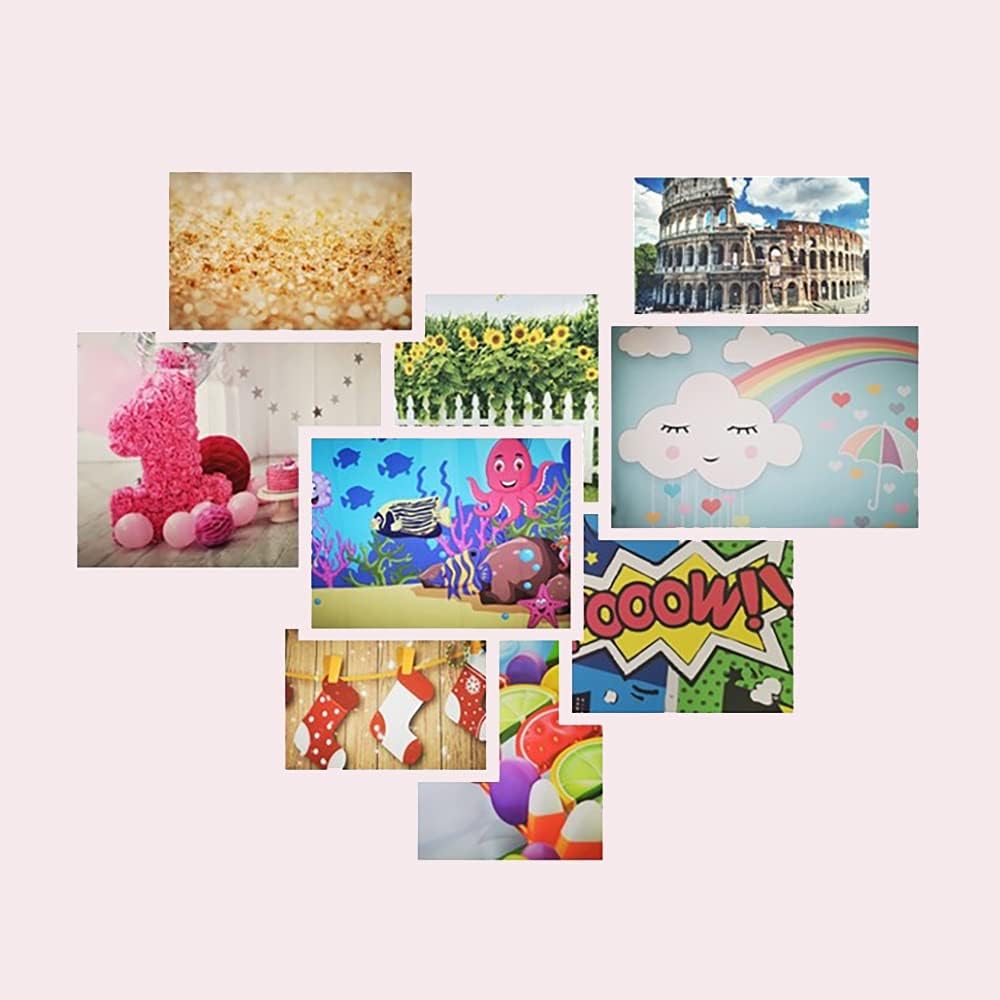 OERJU Fondo redondo de animales de la selva de 6.5 x 6.5 pies, diseño de animales de safari, jirafa, elefante, mono, fotografía, telón de fondo,