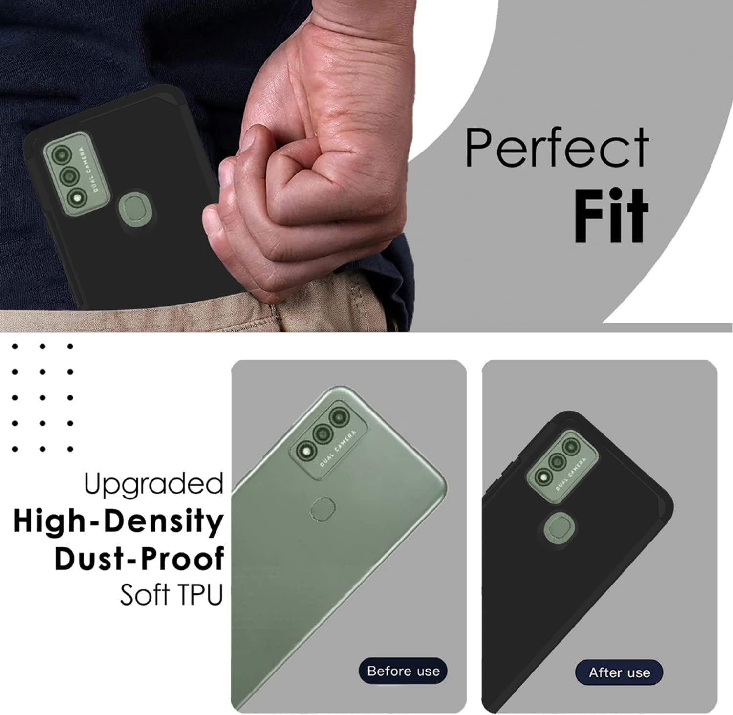 TJS Funda compatible con Wiko Voix, híbrida de doble capa (compatible con montaje magnético), a prueba de golpes, protección contra caídas, contra