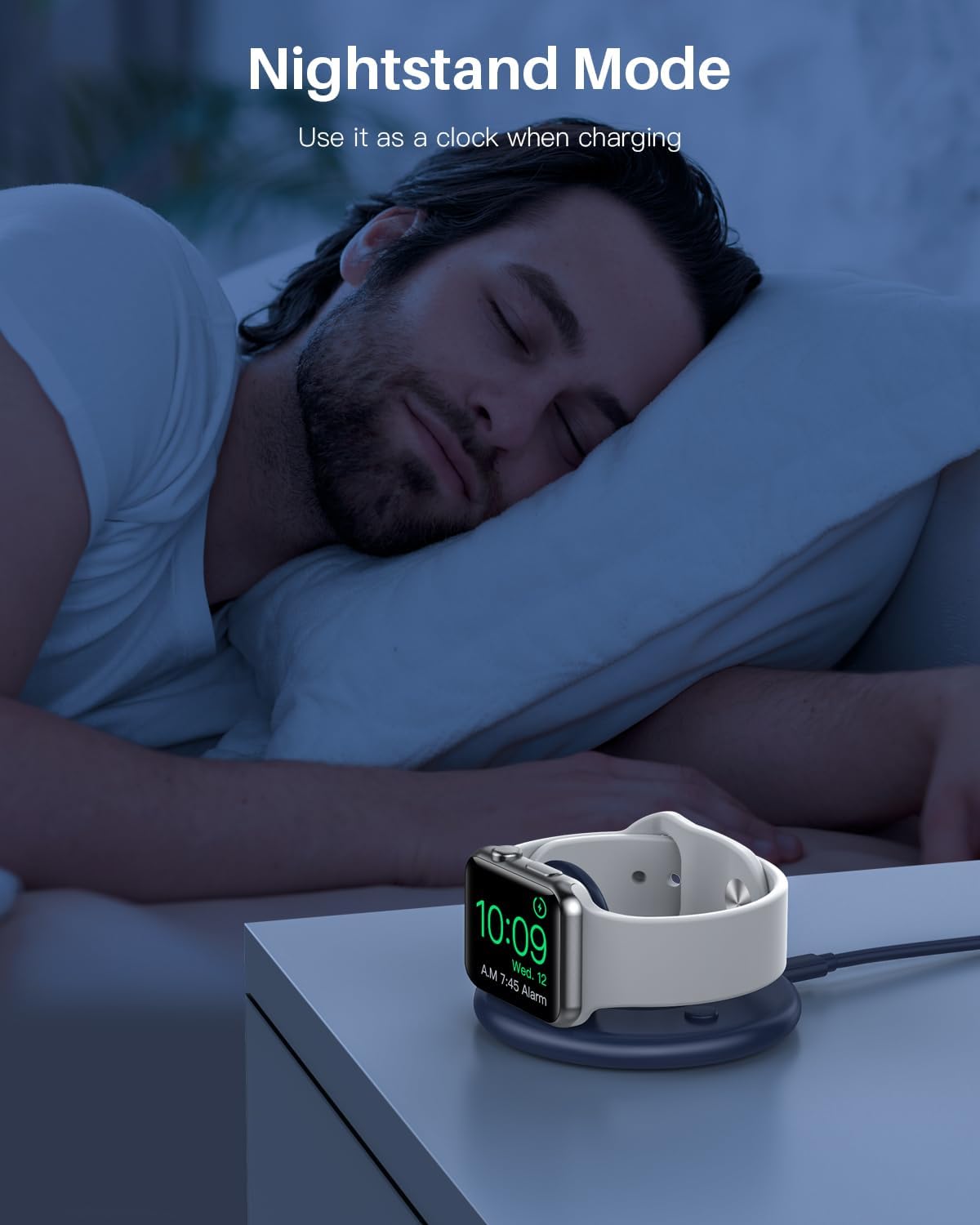 Diseñado para cargador de Apple Watch, cargador magnético portátil para iWatch con cable de carga, soporte de cargador plegable de reloj rápido para