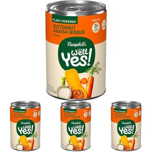 Campbell’s Well Yes! Galletas de calabaza y mantequilla, sopa vegetariana, lata de 16.2 onzas (paquete de 4) Campbell’s Well Yes! Galletas de calabaza y mantequilla, sopa vegetariana, lata de 16.2 onzas (paquete de 4)