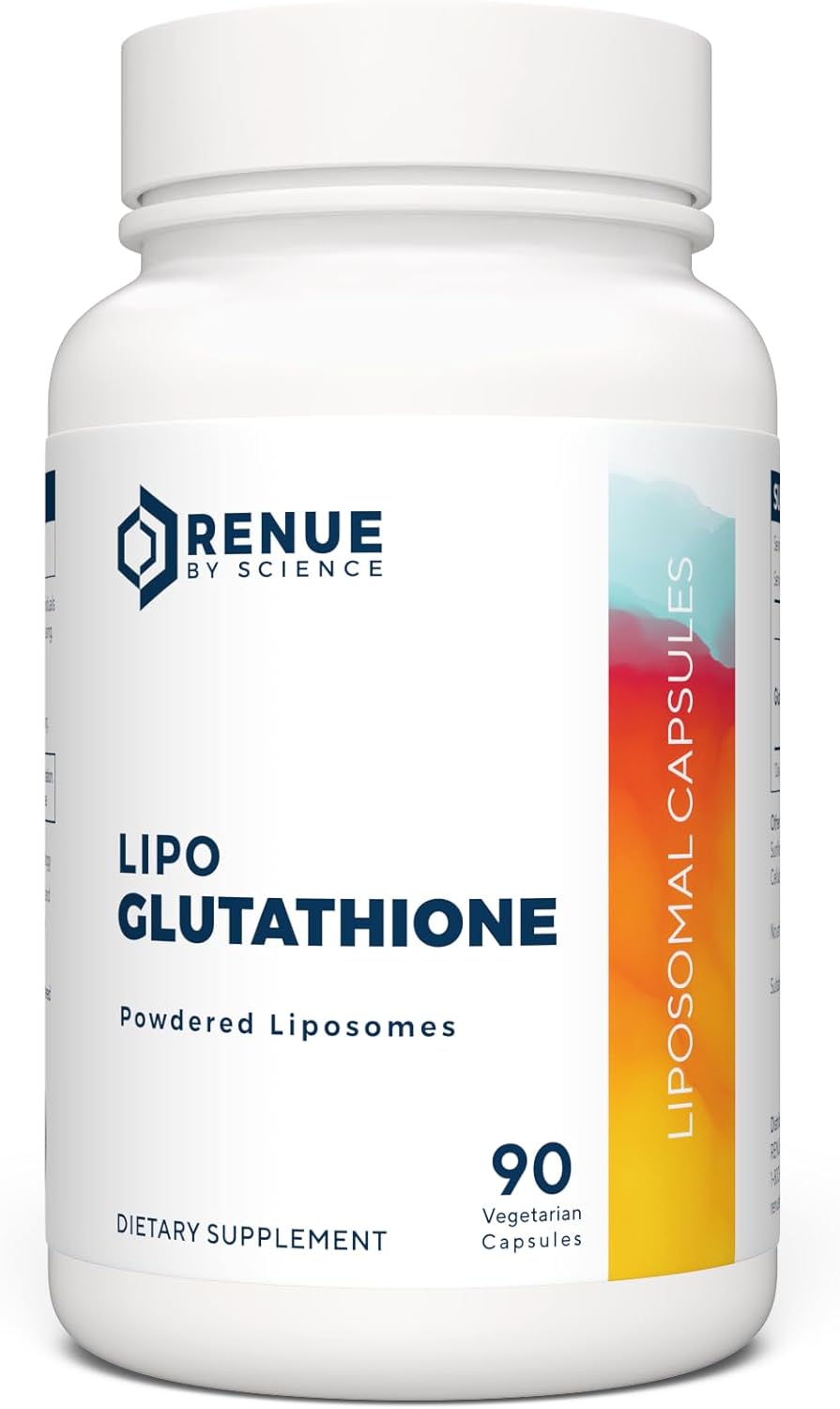 RENUE Suplemento de glutatión liposomal 130 mg – Fórmula biodisponible para una mayor absorción – 90 cápsulas