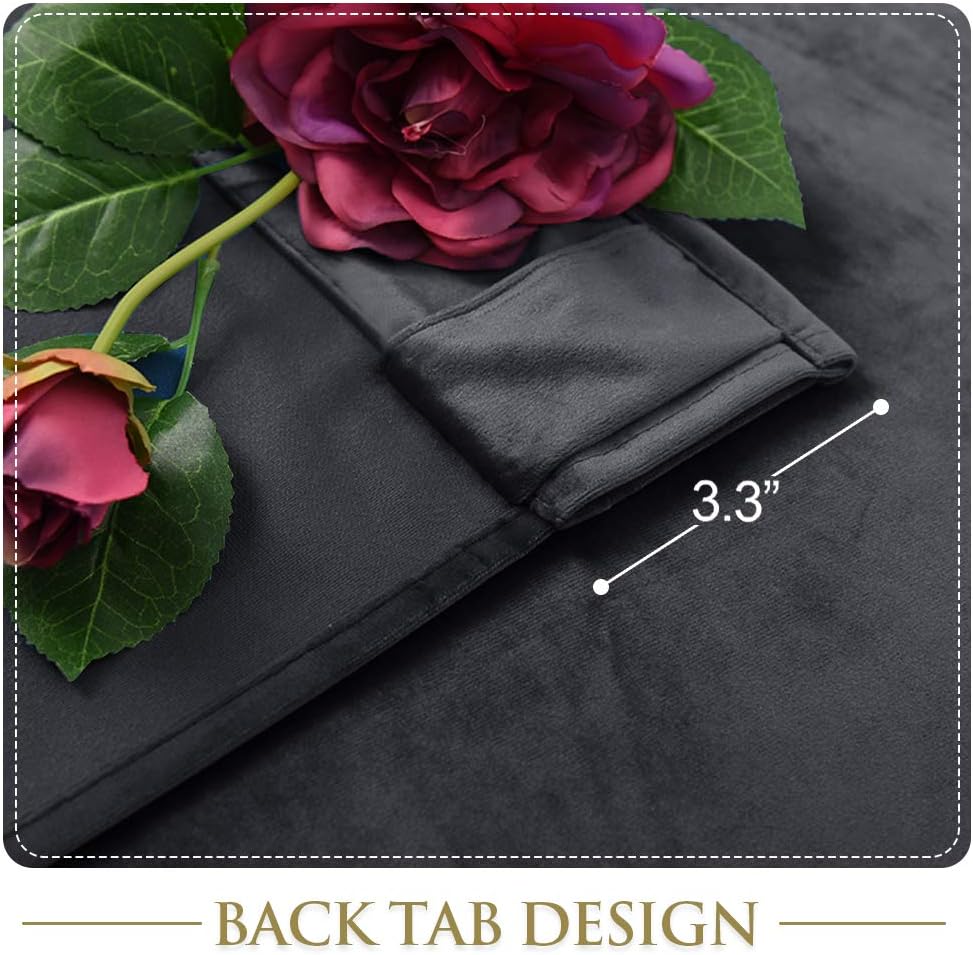 StangH – Cortinas de terciopelo largas, extra anchas, con pestañas traseras